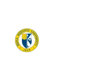 Siena Heights University logo in white